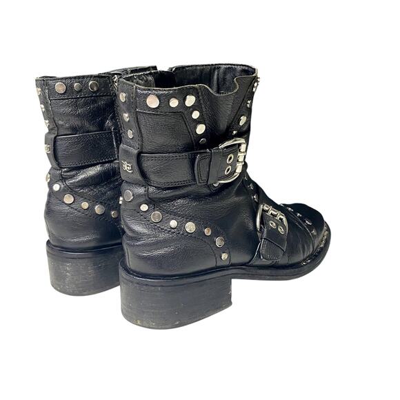 Sam Edelman Studded Buckle Leather Boots Punk Gothic Rocker Womens Size 8.5 - Picture 6 of 16